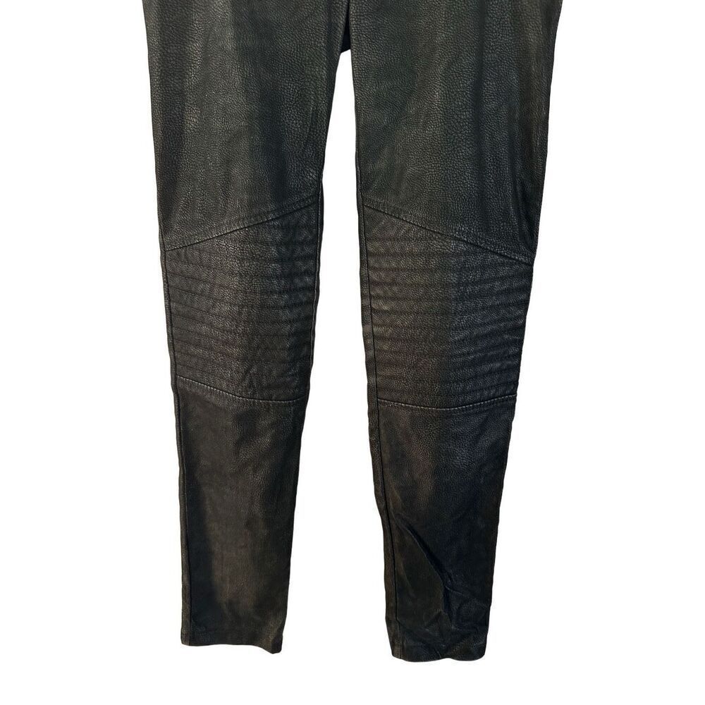 H&M Divided Faux Leather Snake Skin Rock Metal Punk Grunge Black Zip Pants | 10 - Picture 4 of 8